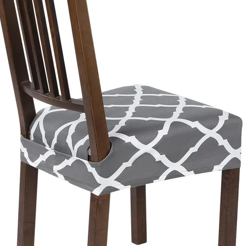 Vista 72 de SearchI Juego de 2 fundas de asiento elásticas para sillas de comedor, suaves, extraíbles y lavables, para sillas de comedor, protector de asiento