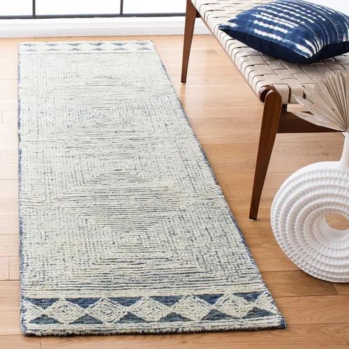 Vista 14 de SAFAVIEH Abstract Collection - Alfombra decorativa, 2 x 3 pies, marfil y gris, lana hecha a mano, ideal para zonas de alto tráfico en entrada, sala