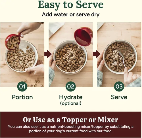 Vista 5 de 360 Pet Nutrition Alimento crudo liofilizado para perros – Receta de carne de res con hígado y órganos, alta proteína con omega-3, frutas, verduras
