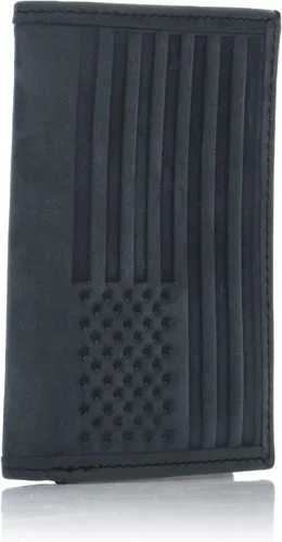 Vista 2 de Lucky Brand Bandera de cuero para hombre en relieve RFID Trifold