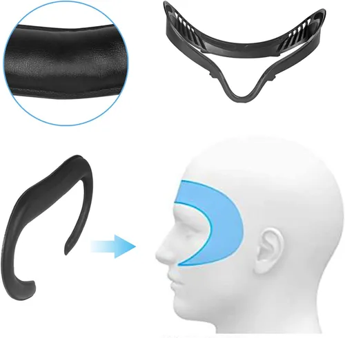 Vista 5 de Oculus Quest 2 Facial Interface Bracket Leather Eye Cover 6 Sets (Black)
