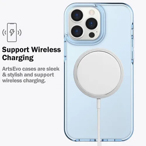 Vista 5 de ArtsEvo Diseño transparente a prueba de golpes para iPhone 13 Pro, protección certificada contra caídas de 6.6 pies, bordes elevados que protegen