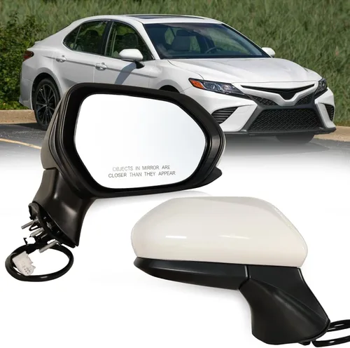 Vista 12 de Espejo lateral izquierdo del conductor Compatible con Toyota Camry 2018-2024 con vidrio eléctrico sin calefacción sin señales de giro sin punto Negro