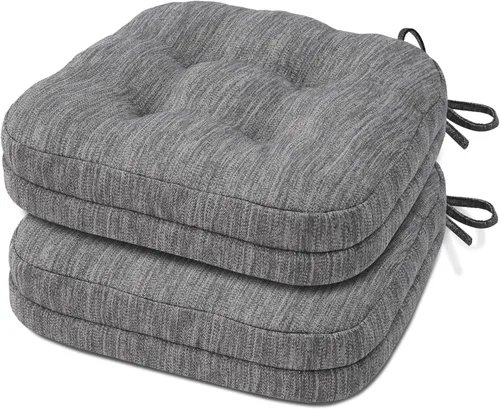 Vista 32 de Shinnwa Juego de 2 cojines para silla de comedor, cojines para silla de cocina de espuma viscoelástica de doble capa, almohadillas de asiento