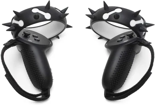Vista 6 de NIUVR Funda de agarre para control táctil compatible con accesorios MetaOculus Quest 2 funda protectora antitiro con correa ajustable de nailon