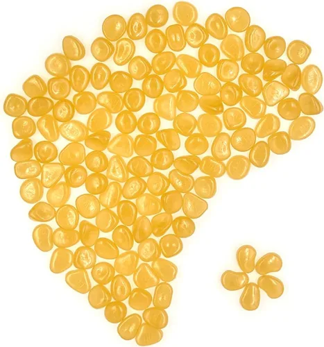 Vista 15 de QTTLLI 100 piedras brillantes que brillan en la oscuridad, piedras decorativas para jardín, camino, pasarela, patio, pecera, color violeta
