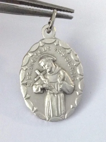 Vista 2 de Medalla San Francisco de Asís - Medallas de los Santos Patronos -100% Made in Italy