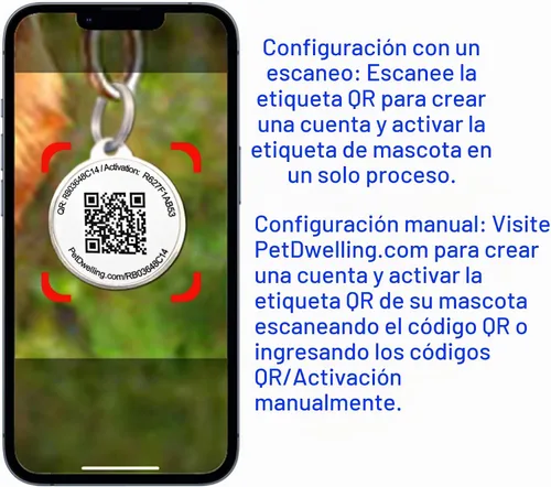 Vista 4 de Etiqueta de identificación para mascotas con código QR de Pet Dwelling – Etiquetas inteligentes para perros y gatos para la seguridad de las pata