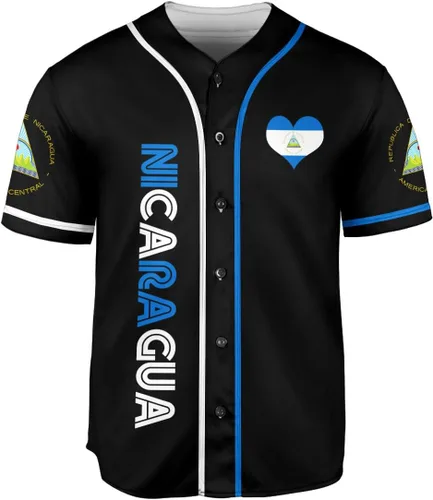 Vista 2 de Podagree - Camiseta de béisbol nicaragüense personalizada con nombre para hombres y mujeres, camisetas nicaragüenses