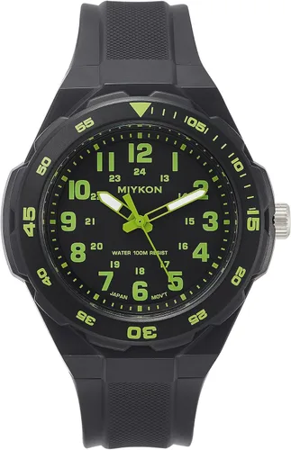 Vista 12 de Miykon Black Analog Sports Dive Watches for Men – 100M Waterproof Watch with Rotating Bezel, Tactical Swiss Army Field Watch with Military Time