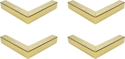 Vista 12 de Geesatis 4 patas doradas para muebles de diseño minimalista, patas de metal para muebles de 4.3 pulgadas de longitud para gabinete, sofá, mesa