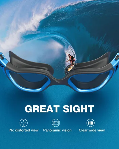 Vista 6 de ZIONOR G1 MAX - Gafas de natación polarizadas antivaho para hombres y mujeres A (polarizado + humo brillante)