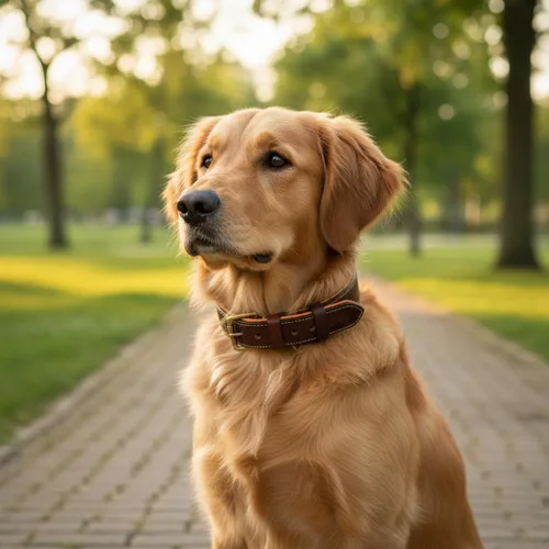 Vista 7 de Collar de perro de cuero para perros medianos, marrón, 1 pulgada de ancho, cuero genuino de grano completo, resistente con acolchado interior suave
