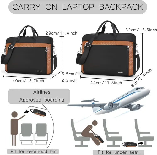 Vista 4 de BESMART Slim Laptop Bag 15.6/17.3 Inch Laptop Briefcase for Women, Elegant Waterproof Shoulder Bags, Computer Messenger Bag