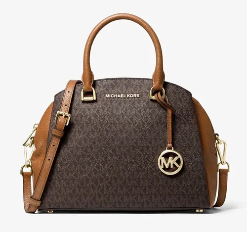 Vista 3 de Michael Kors Maxine - Bolso de piel con diseño de cúpula de color marrón bellotadorado