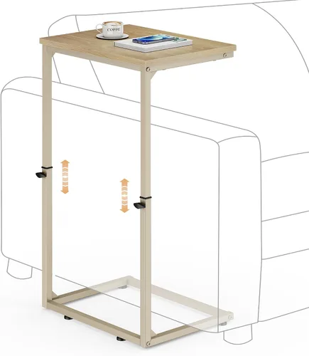 Vista 25 de Vagusicc C Shaped End Table for Couch, 33.2'' Tall C Table Adjustable Height Side Table, Small Side Table for Small Spaces, Couch Tables that Slide