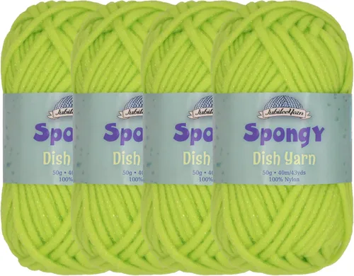 Vista 15 de JubileeYarn Hilo esponjoso para platos - 50 g/madeja de nylon grueso - paño de cocina - negro - 4 madejas