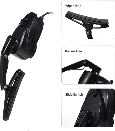 Vista 3 de Shkalacar Limpiaparabrisas para casco de motocicleta, 2 W, impermeable, USB, para casco de motocicleta, mini limpiaparabrisas eléctrico