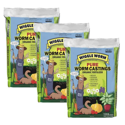Vista 10 de Wiggle Worm Fertilizante de Humus de Lombriz 100% Puro Orgánico Denso en Minerales, 30 libras - Mejora la Fertilidad del Suelo y la Aireación