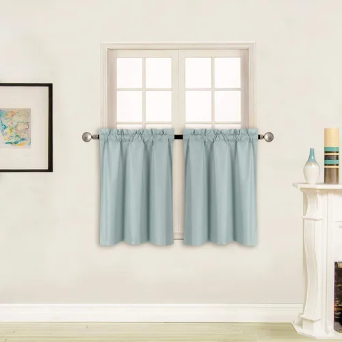 Vista 12 de Better Home Style - Cortina aislante para ventana, 2 paneles, 100% opaca, paneles cortos para cocina, baño o cualquier ventana pequeña