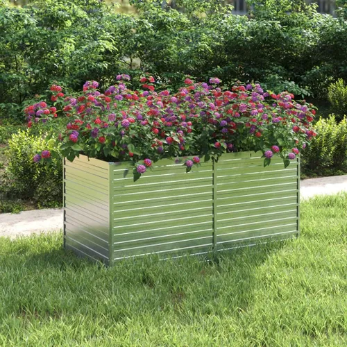 Vista 7 de Cama elevada para jardín, camas de jardín elevadas de metal para exteriores, camas de jardín elevadas galvanizadas para verduras, flores, hierbas