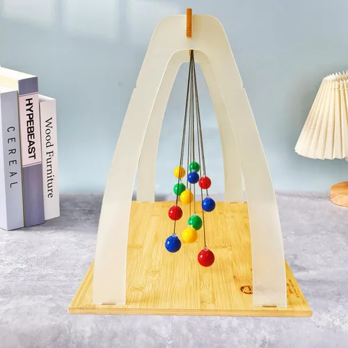 Vista 3 de Newtons Cradle Bolas de péndulo Cool Science Gadgets Cinética Física Juguetes Decoraciones de escritorio