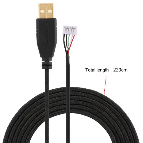 Vista 6 de Cable USB para mouse de 7.2 ft 7.22 pies de repuesto para mouse Razer Naga 2014, negro