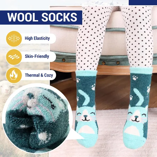 Vista 15 de Eocom 6 pares de calcetines de invierno cálidos de lana para niños y niñas