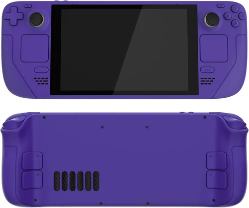 Vista 4 de eXtremeRate Placa frontal personalizada morada para cubierta de vapor, funda de repuesto de consola de mano, juego completo de carcasa con botones