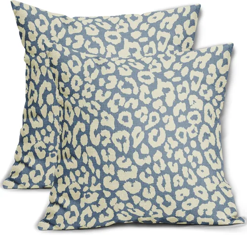 Vista 9 de Juego de 2 fundas de almohada con estampado de leopardo negro de 16 x 16 pulgadas, diseño de animal de guepardo, chinoiserie, fundas de almohada