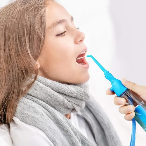 Vista 7 de Irrigador dental de agua para dientes Irrigador oral Limpiador de dientes de agua, no eléctrico, portátil, asequible, irrigador oral inalámbrico