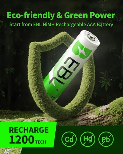 Vista 9 de EBL Baterías AAA recargables (16 unidades) Ready2Charge 1100mAh 1.2V Batería Ni-MH