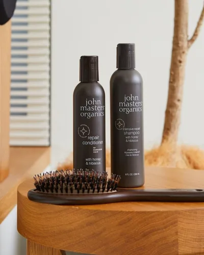 Vista 3 de John Masters Organics - Acondicionador reparador para cabello dañado con miel e hibisco - 6 oz