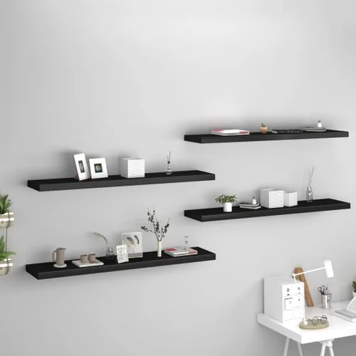 Vista 55 de Estante flotante de pared negro de 9.1 x 9.3 x 1.5 pulgadas, estante de almacenamiento de estante montado en la pared, estantes flotantes