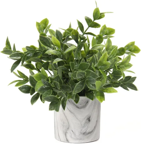 Vista 17 de Hollyone Plantas artificiales de interior, mini plantas artificiales de plástico, plantas verdes pequeñas, plantas falsas de eucalipto decoración
