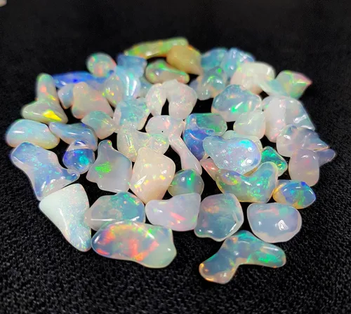 Vista 4 de Rare Gemstone Piedras preciosas de ópalo etíope en bruto, forma desigual, múltiples fuegos, ópalo etíope, joyería suelta en bruto, 10 piezas