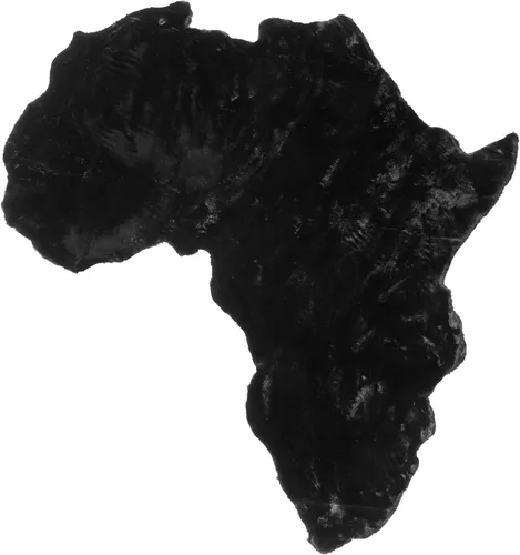Vista 2 de Lith Home - Decoración africana para el hogar, alfombra de piel sintética de conejo, regalo impactante, felpa suave y lujosa, suelo de sala y Negro