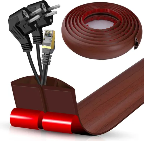 Vista 126 de Cubierta autoadhesiva para cables de suelo, gestión de cables de 3.3 pies, protector de tira de extensión para cables, evita tropiezos de cables