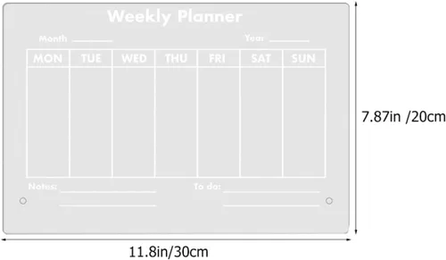 Vista 2 de Transparent Acrylic Memo Board for Home Office Writable Dry Erase Message Board with Push Pins for Notes Ideas and Weekly Schedule