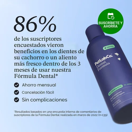 Vista 5 de PetLab Co. Fórmula dental para gatos y perros, mantiene el aliento del perro fresco y los dientes limpios, apoya la salud de las encías. Aditivo