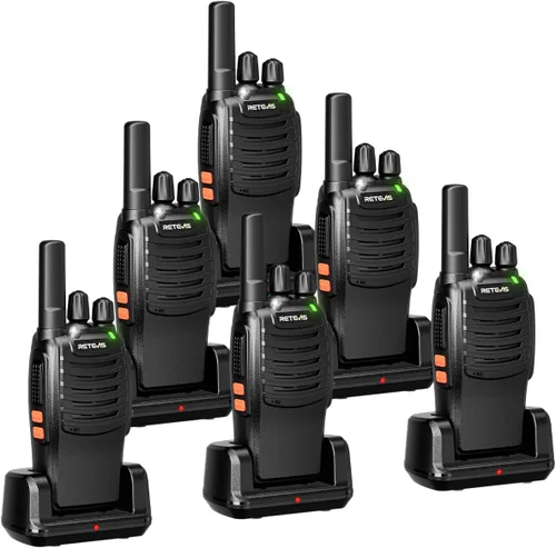 Vista 11 de Retevis Walkie Talkies H-777 con micrófono de hombro, radios de 2 vías de largo alcance, sin licencia, linterna LED, portátil, resistente a