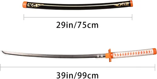 Vista 61 de SV Anime Demon Slayer Sword Katana 41 Inch Decorative Collectible Gift Cosplay Sword，Various Styles Available