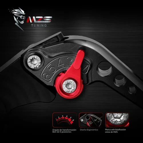 Vista 4 de MZS - Palancas de embrague/freno cortas ajustables para motocicleta, color negro, CNC, compatibles con Z900 17-24 / Z650 Z650RS EX650 ER6F 17-25