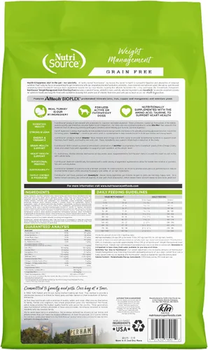 Vista 3 de Nutrisource Sin Granos ( Pavo ) Comida para Perros de Gestión de Peso 5Lb