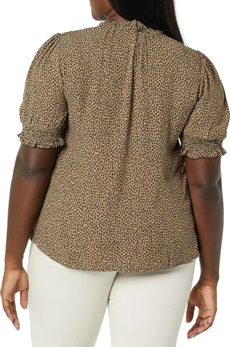 Vista 4 de Tienda Essentials Camisa de sarga fluida para mujer con detalle de bata de manga corta