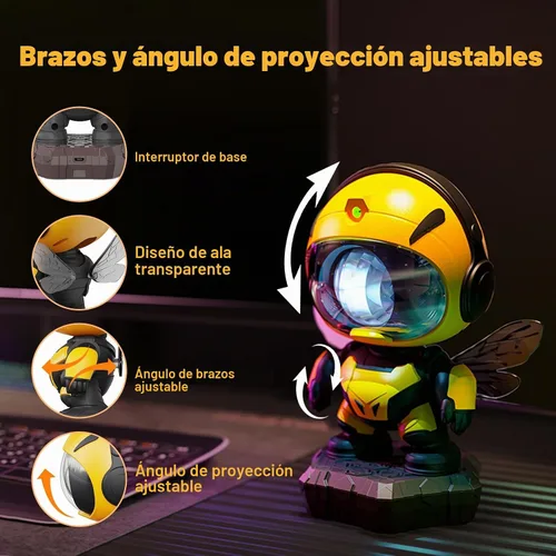 Vista 3 de Proyector de estrellas con luz de galaxia, proyector de luz nocturna de abeja y galaxia, proyector de luz de techo de estrella con control remoto