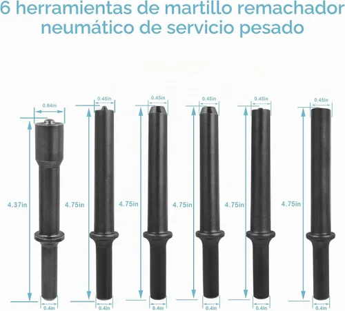 Vista 2 de Kit de herramientas de martillo de remache neumático, herramientas