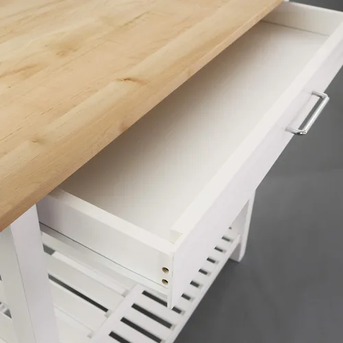 Vista 7 de Casual Home Isla de cocina de madera maciza, tapa de arce natural, base blanca (nueva) 40*20*36.5inch