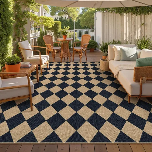 Vista 11 de Lahome Alfombra de yute a cuadros fácil 2'x3', alfombra pequeña para entrada, antideslizante, alfombra para la puerta delantera de la cocina