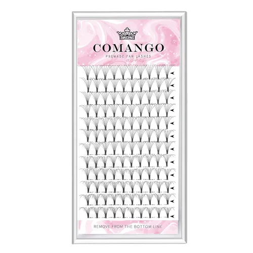 Vista 34 de Extensiones de pestañas de volumen prefabricadas 10D, 0.003 in de grosor, rizo C/D, 0.472 in, tallo corto, extensiones de pestañas de volumen